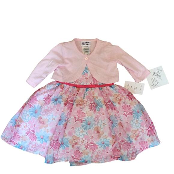 BLUEBERI BOULEVARD NEW FLORAL DRESS SIZE 12M - Picture 1 of 8